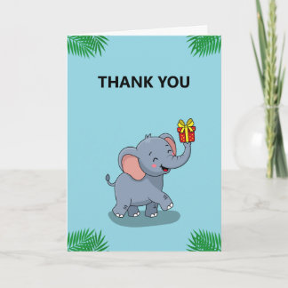Süßer Elefant mit Geschenk Dankeskarte