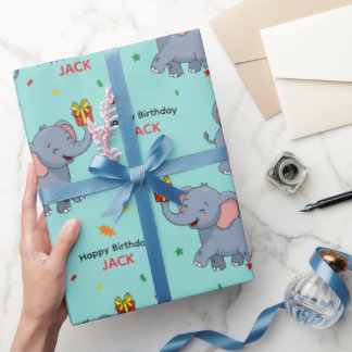 Süßer Elefant mit Geschenk Geschenkpapier