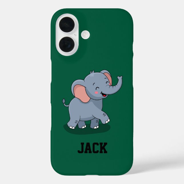 Süßer Elefant mit Geschenk iPhone 16 Hülle (Rückseite)