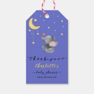Süßer Elefant mit kleiner Schmetterlings-Baby-Part Geschenkanhänger