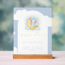Süßer Elefant Mond & Sterne Baby Shower