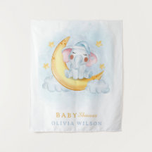 Süßer Elefant Mond & Sterne Baby Shower