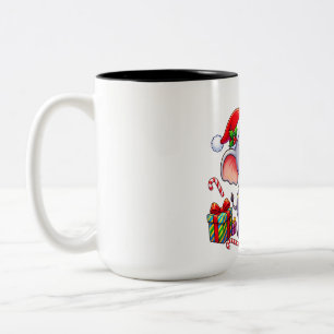 Süßer Elefant Santa Schmuck Zweifarbige Tasse