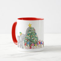 Süßer Elefant und Erdmännchen Weihnachtstasse