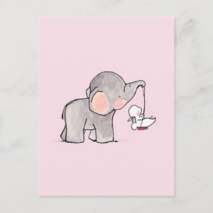Süßer Elefant und Hase Postkarte