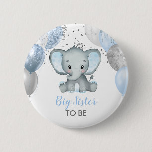 Süßer Elefantenjunge Luftballons Baby Shower Schwe Button