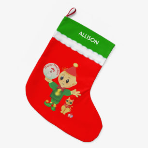 Süßer Elf Großer Weihnachtsstrumpf