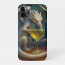 Süßer Elfenbeing-Drache & Weißwein-Fantasy-Kunst