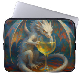 Süßer Elfenbeing-Drache & Weißwein-Fantasy-Kunst Laptopschutzhülle