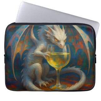 Süßer Elfenbeing-Drache & Weißwein-Fantasy-Kunst Laptopschutzhülle