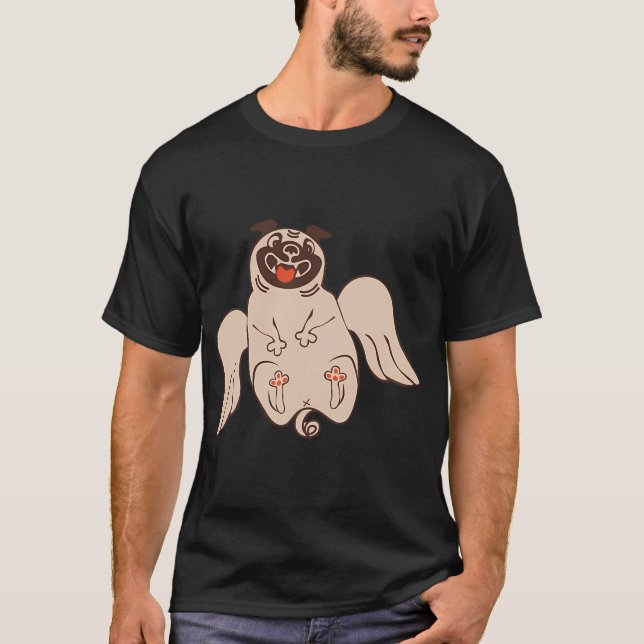 Süßer Engel Pug T-Shirt (Vorderseite)