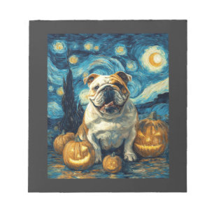 Süßer Englischer Bulldogge Hund Halloween Jack O L Notizblock
