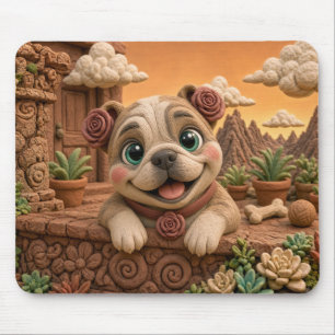 Süßer englischer Bulldoggen-Welpe, Babyhund Mousepad