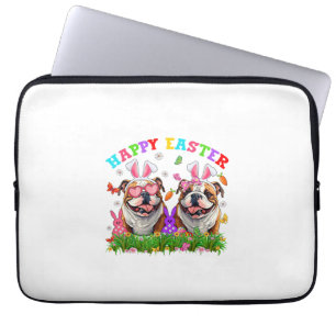 Süßer English Bulldog Hund & Hasenohren Eier Frohe Laptopschutzhülle