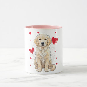 Süßer English Cream Golden Retriever Hund Tasse
