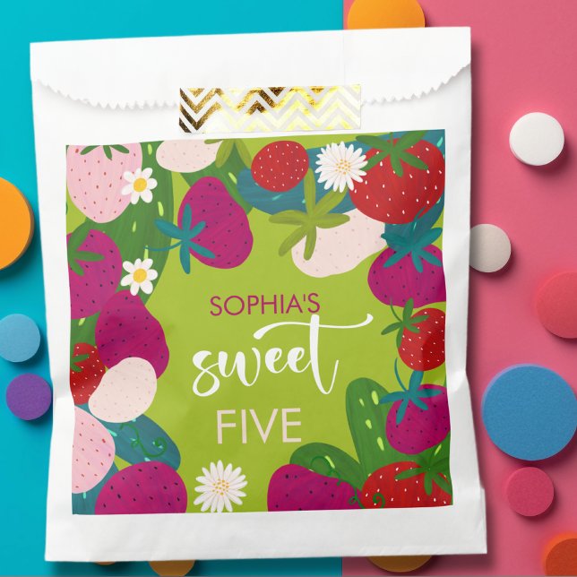 Süßer Erdbeeren-Kindergeburtstag Geschenktütchen (Von Creator hochgeladen)