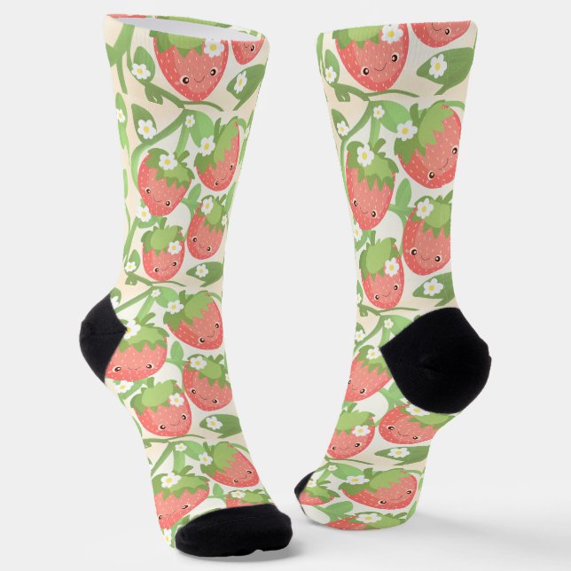 Süßer Erdbeergarten  Socken (Gewinkelt)