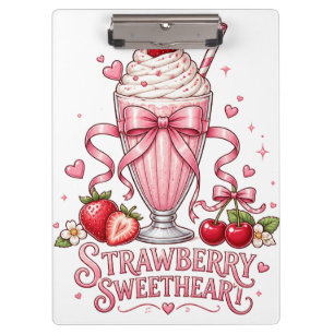 Süßer Erdbeermilchshake Rosa Dessert Klemmbrett
