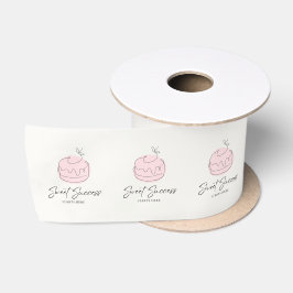 Süßer Erfolg beginnt hier | Creme Schwarz Rosa Bäc Satinband