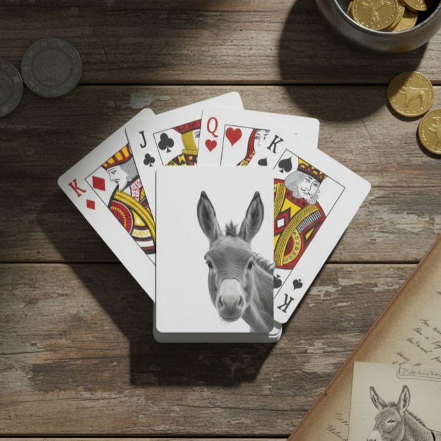 Süßer Esel späht Spielkarten (Von Creator hochgeladen)