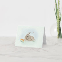 Süßer Esel und Wildblumen Kleine Grußkarte 