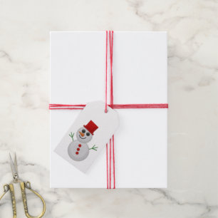 Süßer falscher Filzschneemann Geschenkanhänger