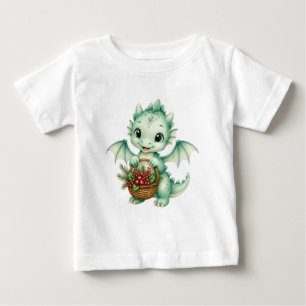 Süßer Fantasy-Baby-Drache-Beeren-Korb Baby T-shirt