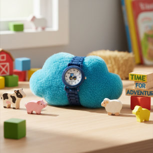 Süßer Farm-Traktor-Jungen mit Namen Kinderuhr Armbanduhr