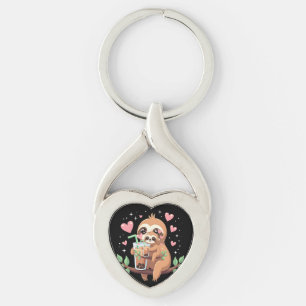 Süßer Faultier-Boba-Blasen-Milch-Tee Kawaii Frauen Schlüsselanhänger