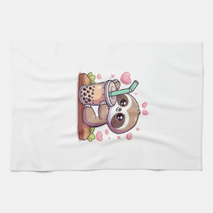 Süßer Faultier-Boba-Blasen-Milchtee Kawaii Frauen Geschirrtuch