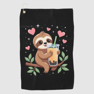 Süßer Faultier-Boba-Blasen-Milchtee Kawaii Frauen Golfhandtuch