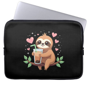 Süßer Faultier-Boba-Blasen-Milchtee Kawaii Frauen Laptopschutzhülle