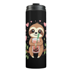 Süßer Faultier-Boba-Blasen-Milchtee Kawaii Frauen  Thermosbecher