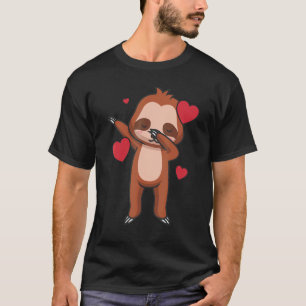 Süßer Faultier Dabbing Faules Faultier Tier Graf T-Shirt