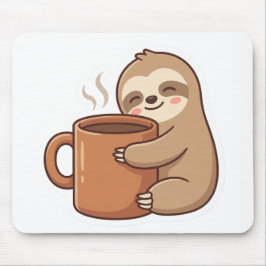 Süßer Faultier-Kaffee-Aufkleber Mousepad