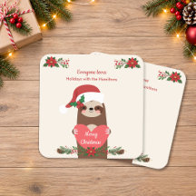Süßer Faultier-Personalisierter Frohe Weihnachten