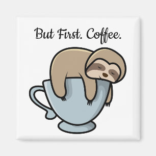 Süßer Faultier schläft auf Kaffeetasse Kaffee Zita Magnet
