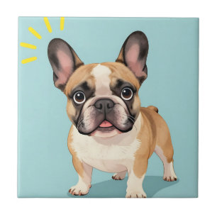 Süßer Fawn-Französische-Bulldogge-Welpe Fliese