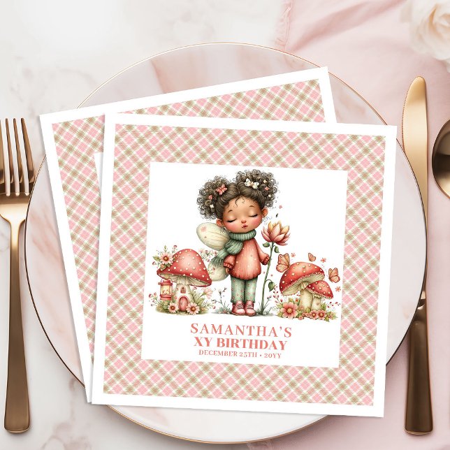 Süßer Feengarten - Whimsical Geburtstagsfeier Serv Serviette (Sweet Fairy Garden Whimsical Birthday Party Napkins)