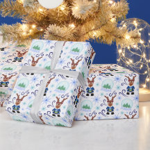Süßer festlicher blauer Weihnachtsrentier