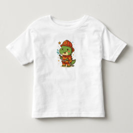 Süßer Feuerwehrmann-Dinosaurier – Niedliche Dino-J Kleinkind T-shirt