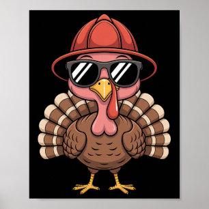 Süßer Feuerwehrmann Hühnergesicht Sonnenbrille Her Poster