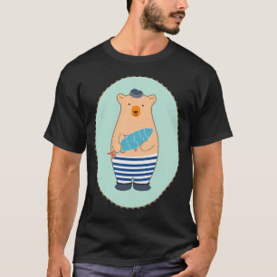 Süßer Fisch-Mann-Bär mit Fisch T-Shirt