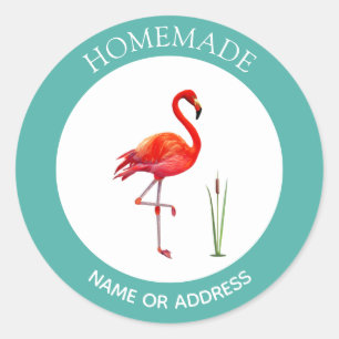 Süßer Flamingo Selbstgemachter Klassischer Runder  Aufkleber