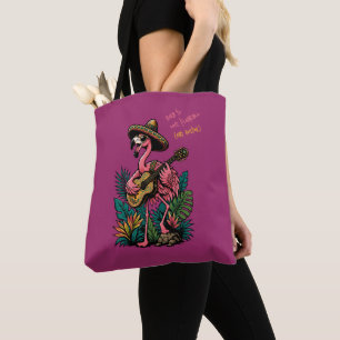 Süßer Flamingo Sombrero Gitarre Flamenco Liebhaber Tasche