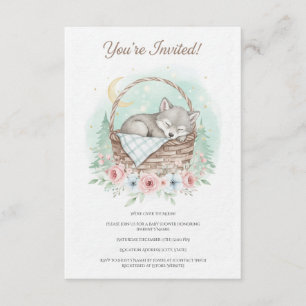 Süßer, flauschiger Babywolf Baby Shower Einladung