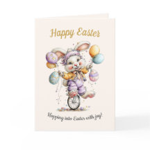Süßer flauschiger Hase, Lustige Frohe Ostern Karte