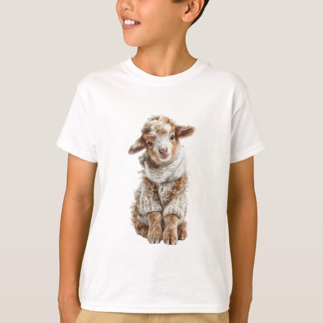 Süßer Fluffiger Lamm Pullover Kinder (Vorderseite)