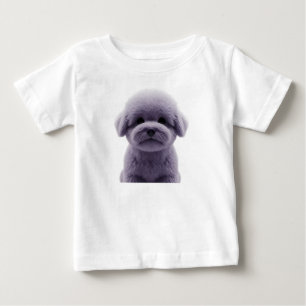 Süßer Fluffiger Lila Welpe isoliert Baby T-shirt
