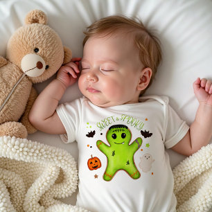 Süßer Frankenstein-Gingerbread-Man Halloween Baby Strampler